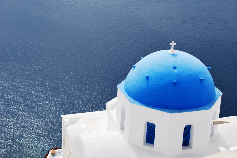Santorin dans les Cyclades en Grèce Santorin dans les Cyclades en Grèce