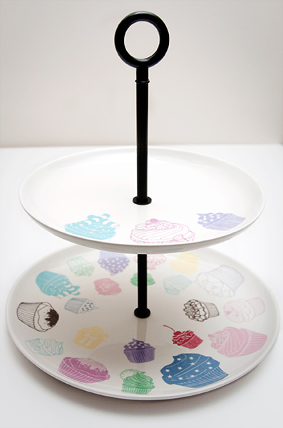 Plat à étages pour cupcakes