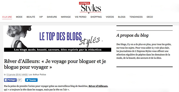 Interview ReverDailleurs sur L'Express Styles