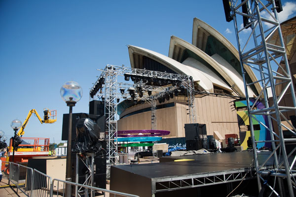 Sydney Opera House en préparation pour NYE 2011 Sydney Opera House en préparation pour NYE 2011