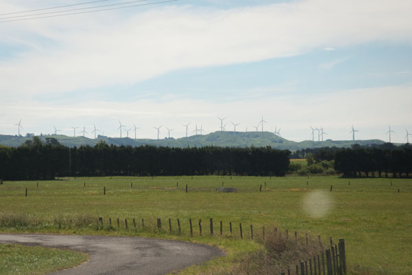 Paysage d'éolienne Nouvelle Zélande