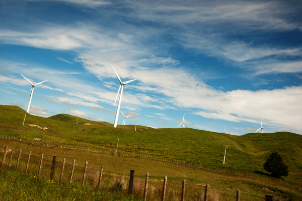 Eoliennes à l'approche de Palmerston North - Nouvelle Zélande