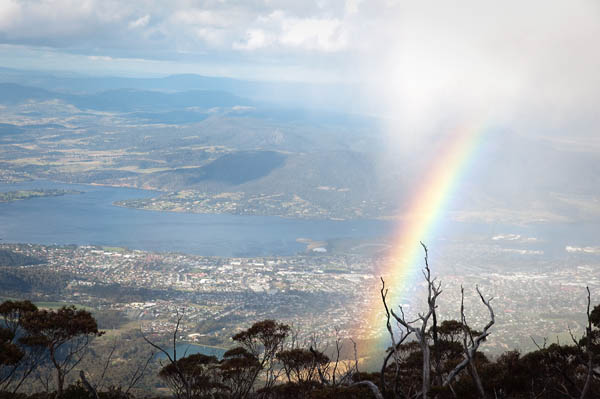 Point du vue arc en ciel Mont Wellington à Hobart Tasmanie