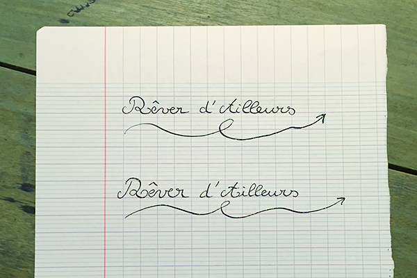 Ligne d'écriture au Musée des commerces d'autrefois à Rochefort