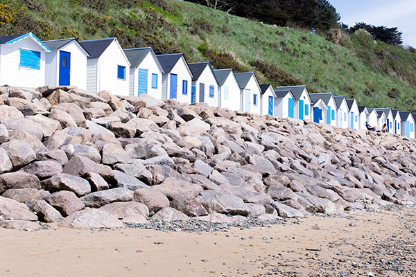 Plage de la Potinière et ses cabanes de bain