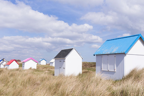 Cabines de bain à Gouville-sur-Mer Manche