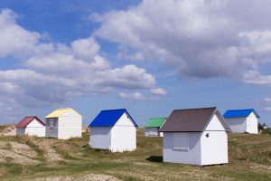 Cabines de bain à Gouville-sur-Mer Manche