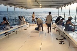 Maldivian style sunset fishing Dhigali Maldives